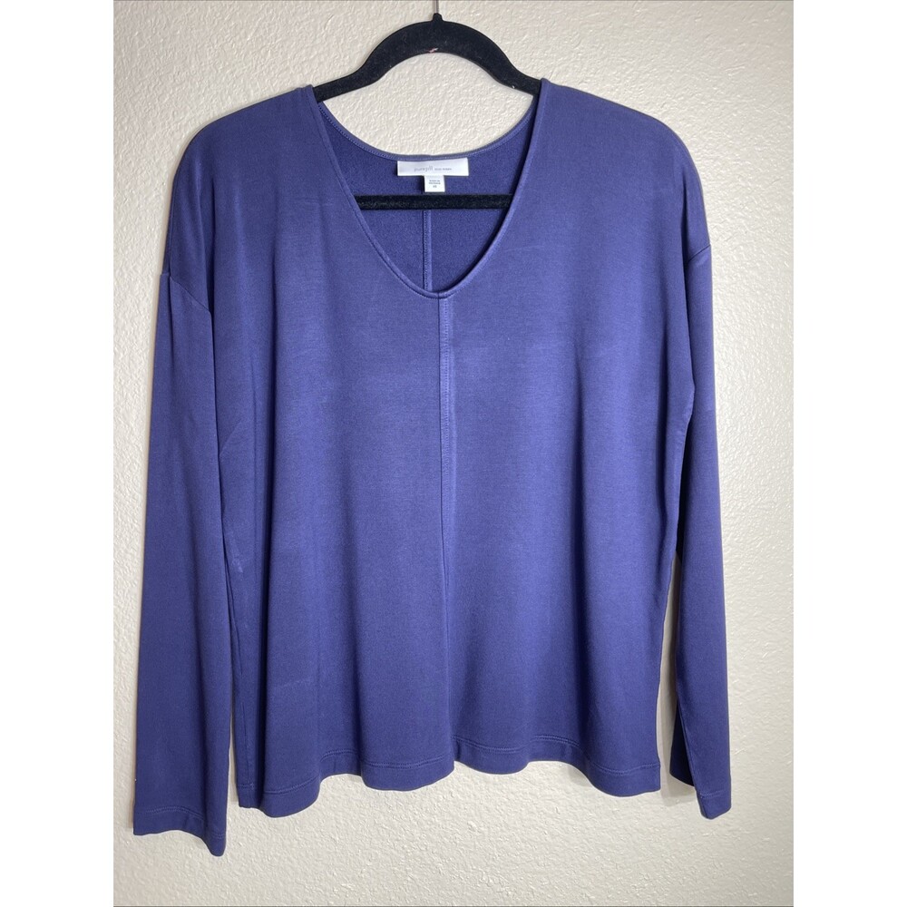 Purejill J. Jill Eco Terry Navy Blue Top Long Sleeve Shirt XS